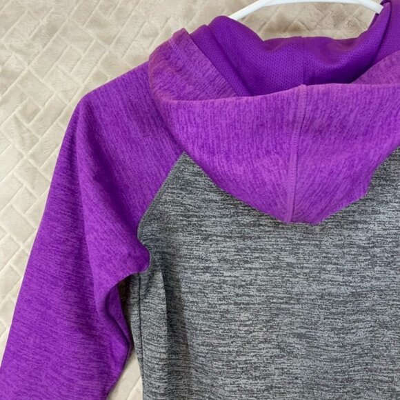 And1 Head Womens Small Hoodie Sweatshirt Gray Purple Fleece Full Zip Athletic - Picture 12 of 15
